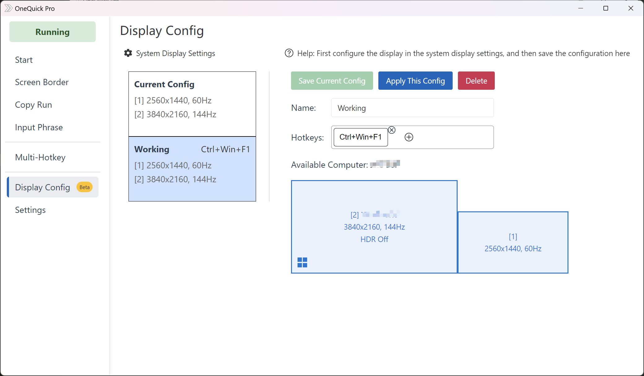 Display Config